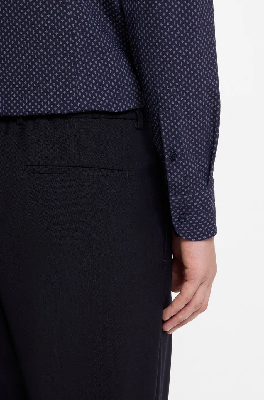 Рубашка BOSS Slim fit Button Up Shirt 'Hank' темно-синего цвета — фото 4