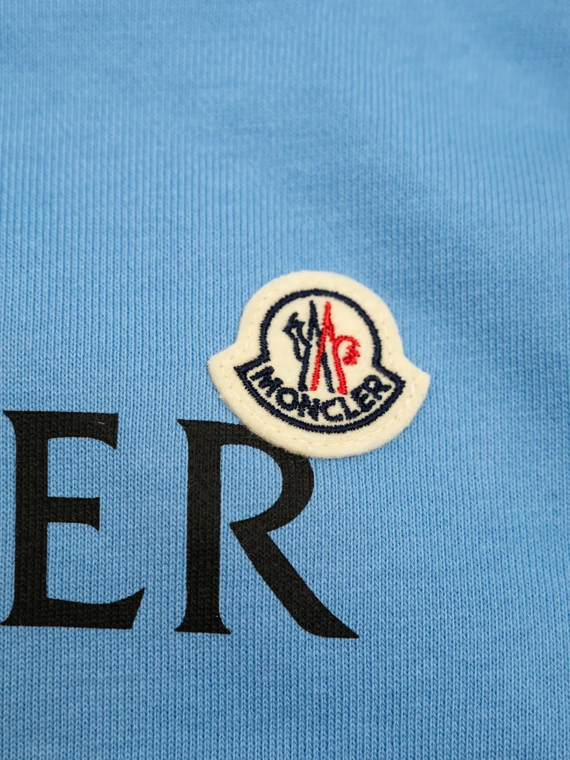 Худи с логотипом светло-голубого цвета Moncler, светло-голубой — фото 3