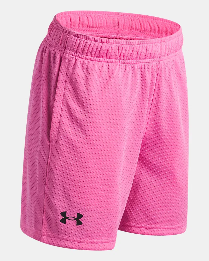 Шорты с длиной по внутреннему шву 12,7 см из легкой дышащей сетки UA Tech Mesh UnderArmour, Pink Frenzy/Black — фото 3
