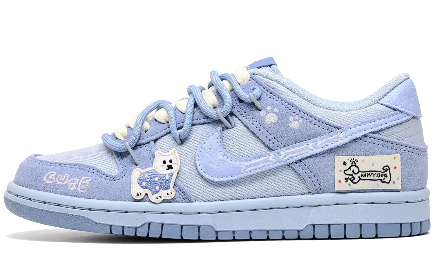 Детские кроссовки для скейтбординга с принтом собаки Nike Dunk Low SE, Blue