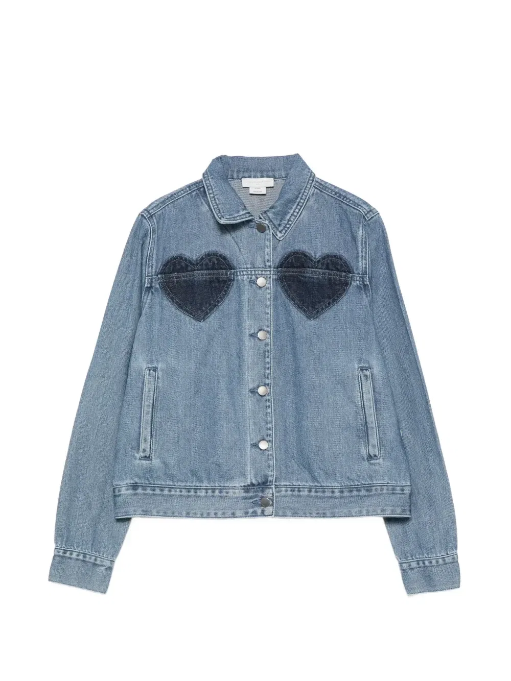 Джинсовая куртка с нашивками в виде сердец Stella Mccartney Kids, синий