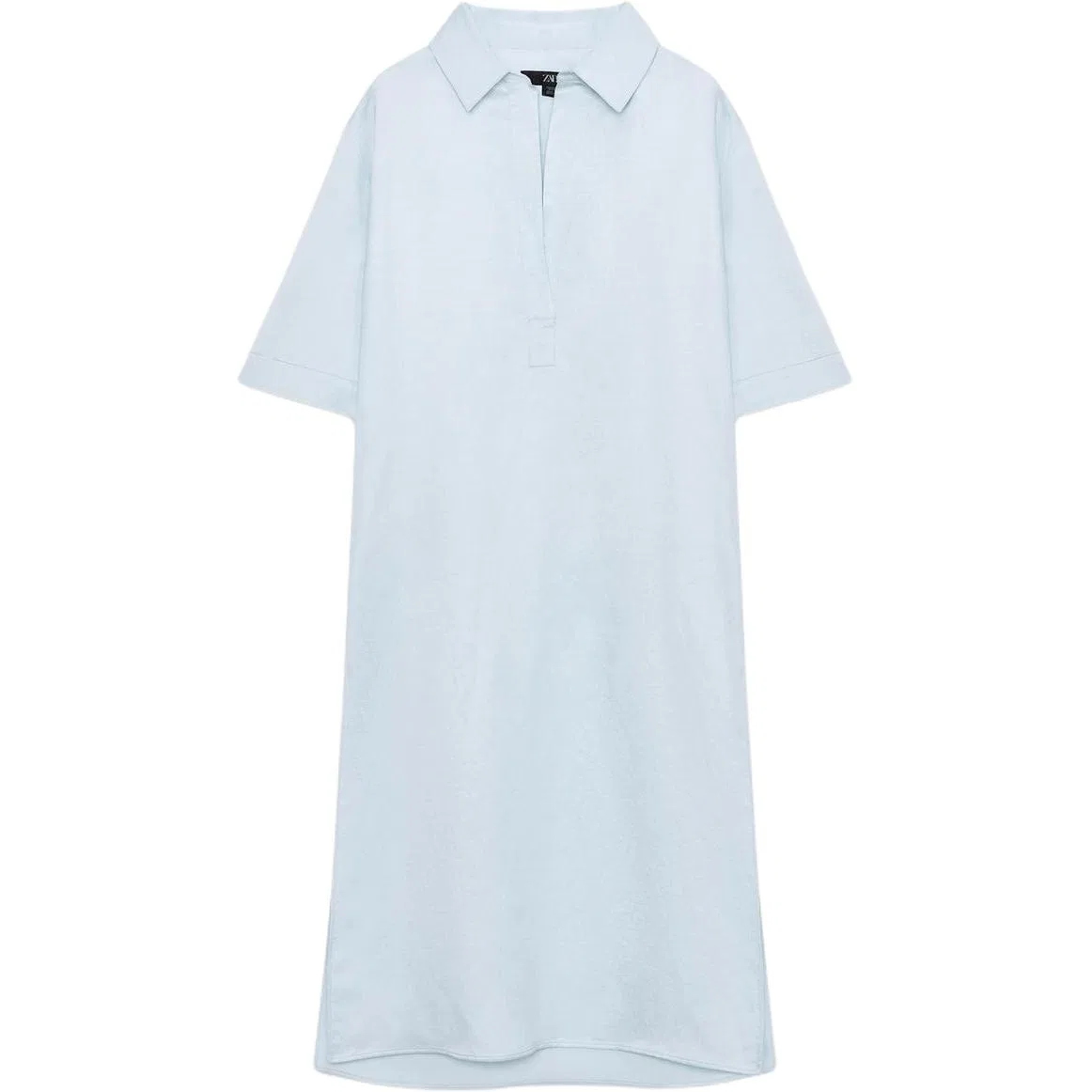Женская рубашка с воротником Light Blue ZARA, Light Blue