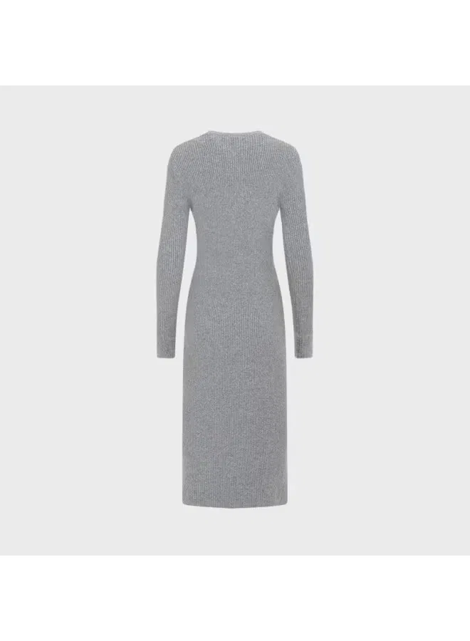 Кардиган длинный вязаный с V-образным вырезом Zara, серый — фото 3