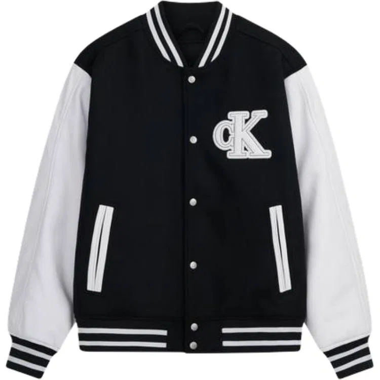 Мужская бейсбольная куртка с воротником-стойкой Calvin Klein, Space Black