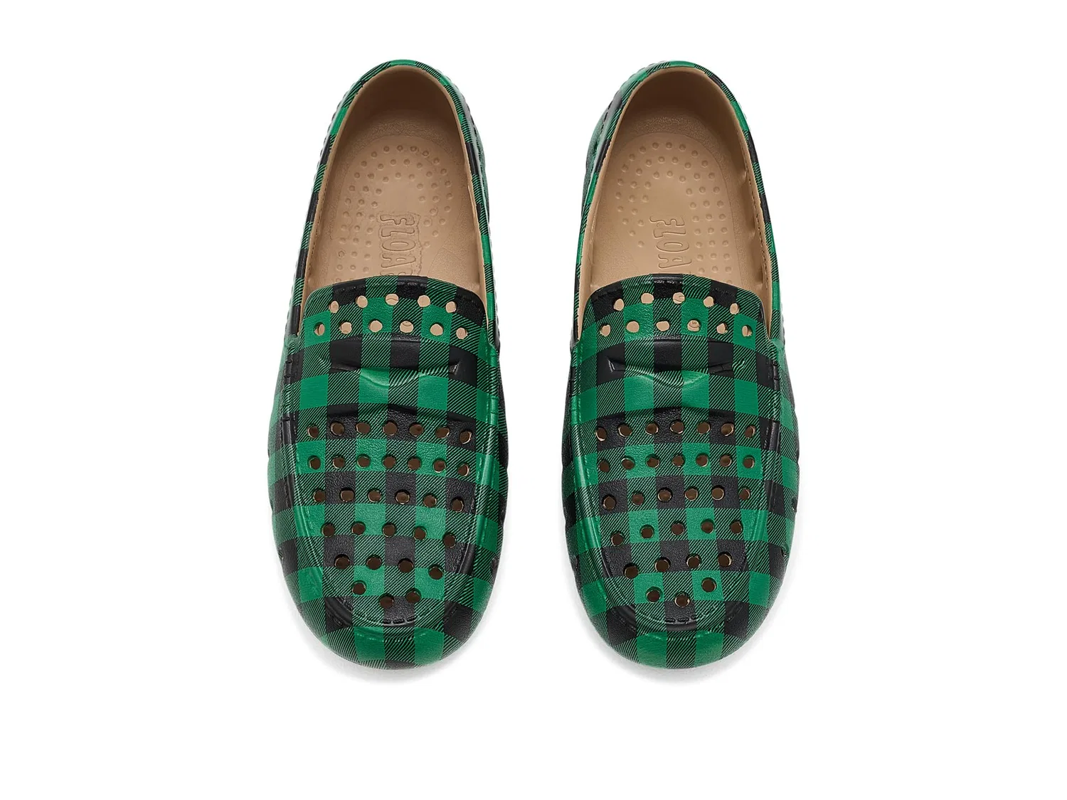 Лоферы Prodigy Print (для больших детей) Floafers Kids, Green Tartan Plaid/Black — фото 3
