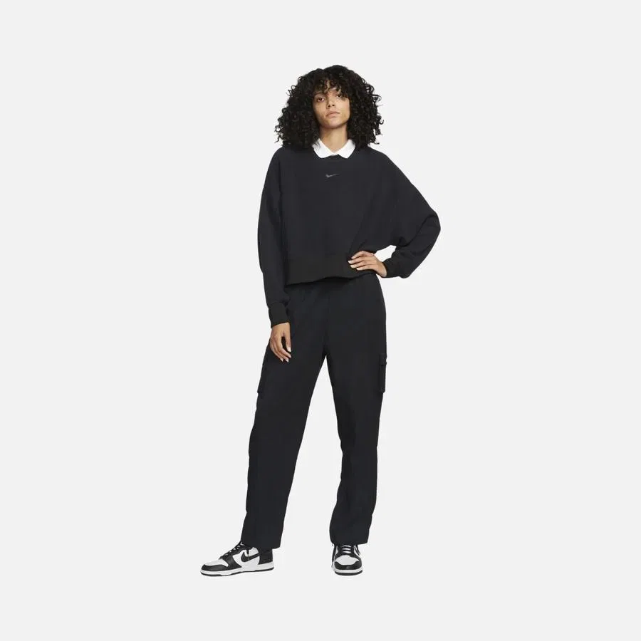 Женский свитшот с длинным рукавом Sportswear Plush Mod Cropped Crew-Neck Nike, Черный — фото 2