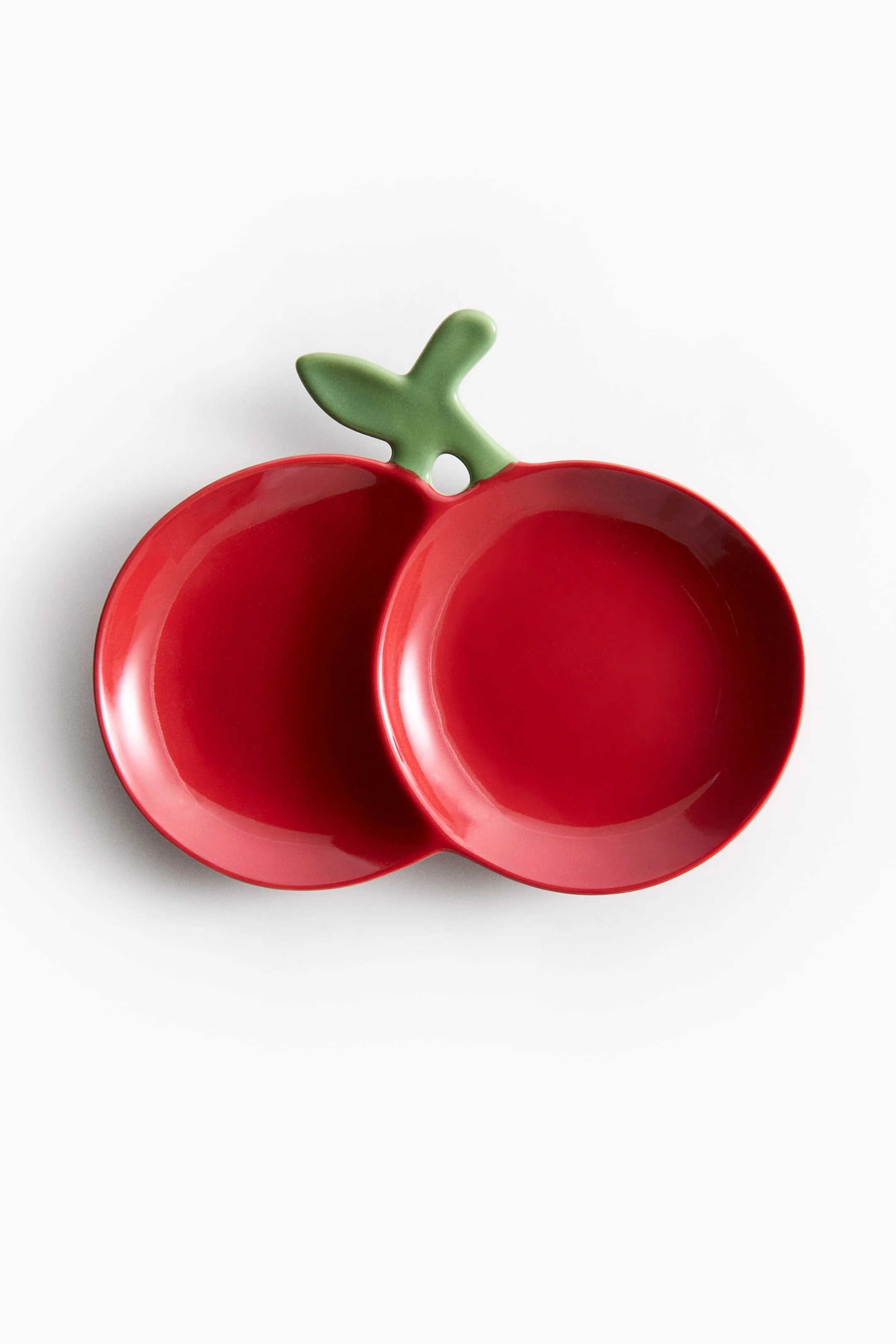 Тарелка H&M Cherry Shaped Porcelain, 22x18 см, красный
