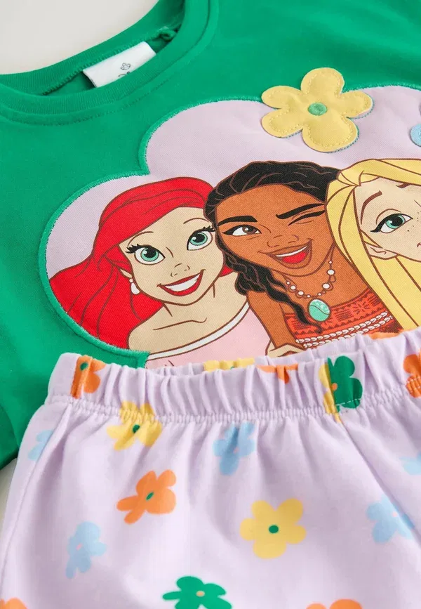 Комплект шорт и брюк с принтом Disney Princess Regular fit Next green, зеленый — фото 2