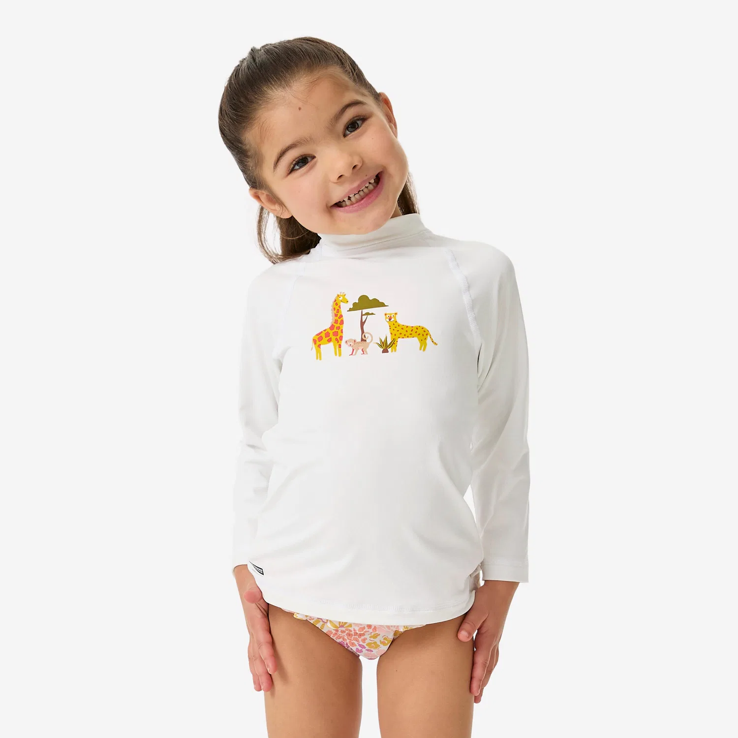 Детская футболка с длинным рукавом UV-Shirt langarm Baby Savanne weiß Decathlon, Ultraweiß — фото 2
