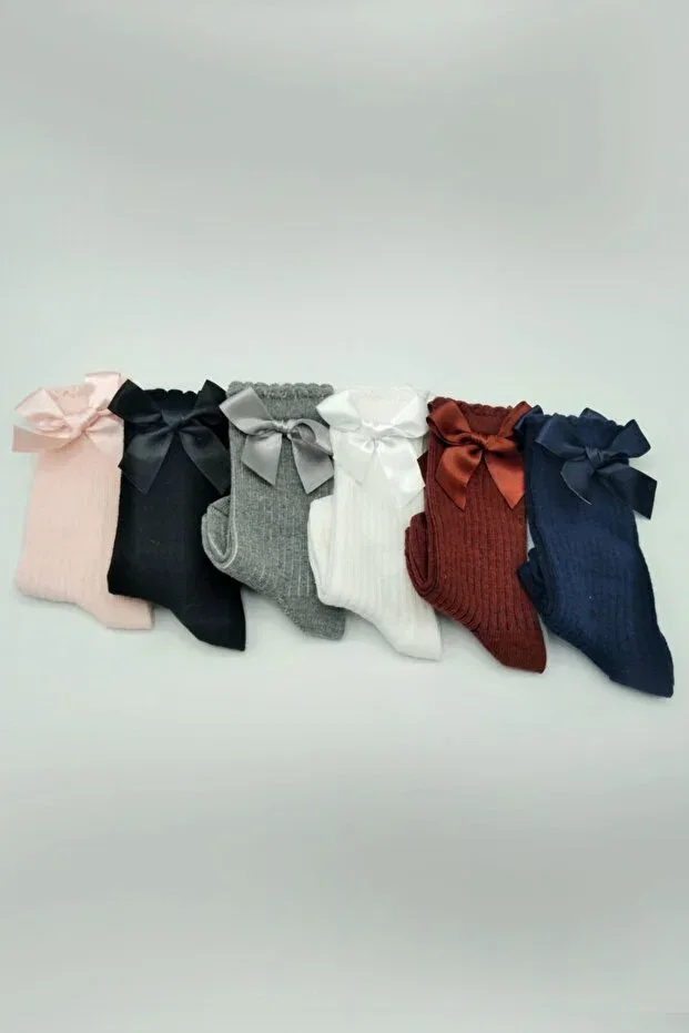 Детские носки для девочек с бантом 6 шт Bella Socks, Mix
