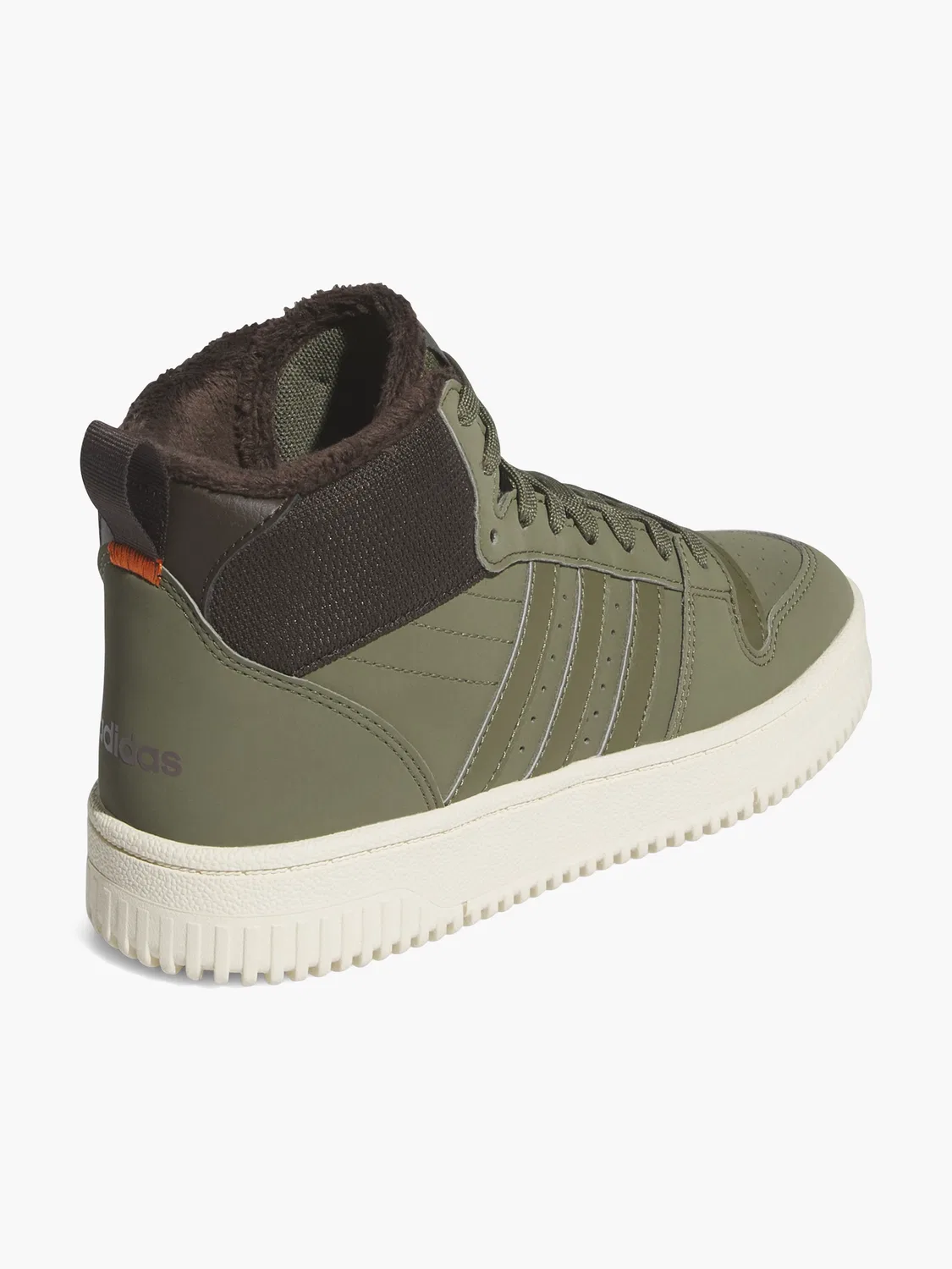 Высокие зимние кеды Adidas, цвет Olive — фото 4
