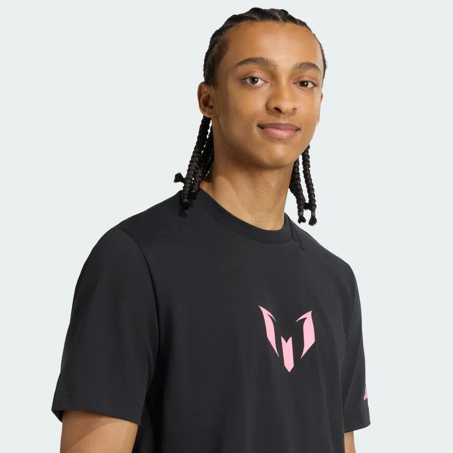 Футболка с длинным рукавом Messi Graphic Tee adidas, Черный — фото 4
