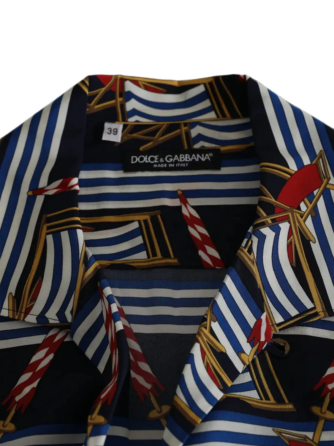 Шелковая рубашка синего цвета Dolce & Gabbana, синий — фото 4