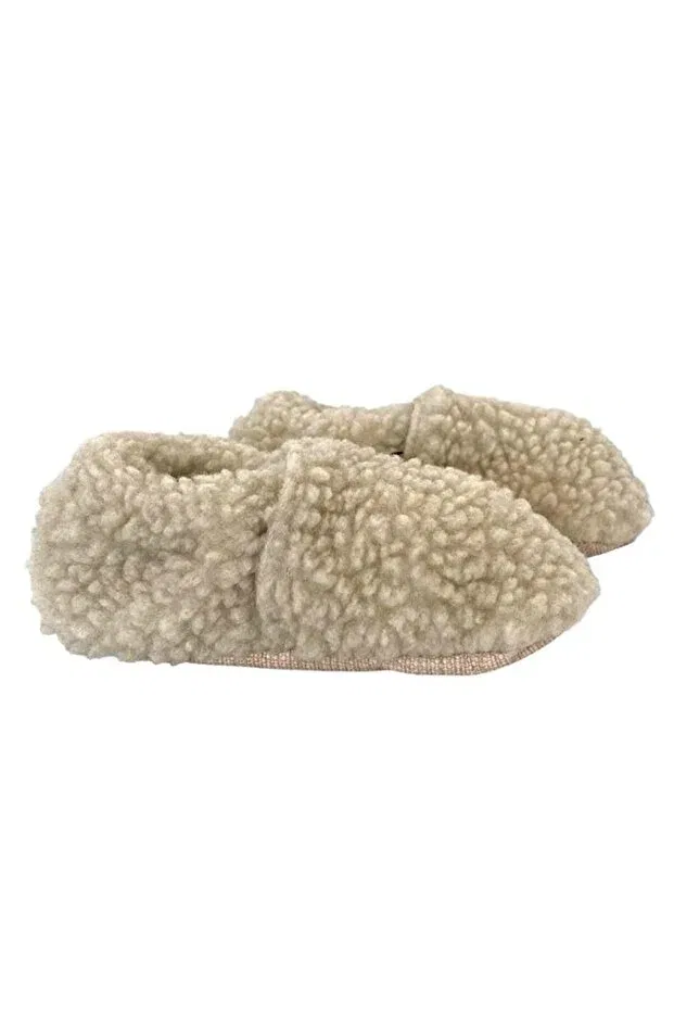 Детские пинетки с принтом First step baby booties Morgedan, Cream
