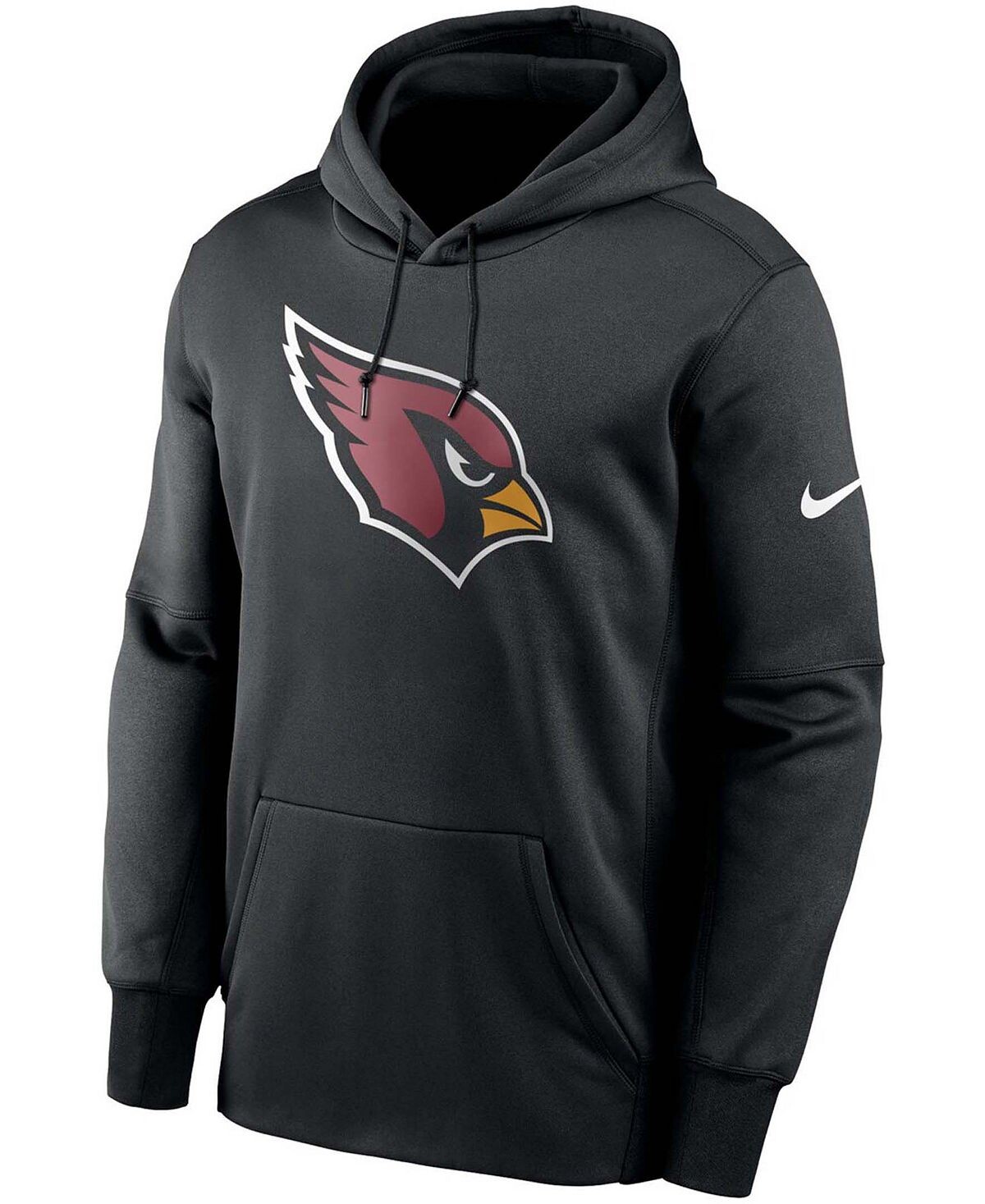 Мужская большая и высокая черная толстовка с капюшоном arizona cardinals fan gear primary logo therma performance Nike, черный — фото 4