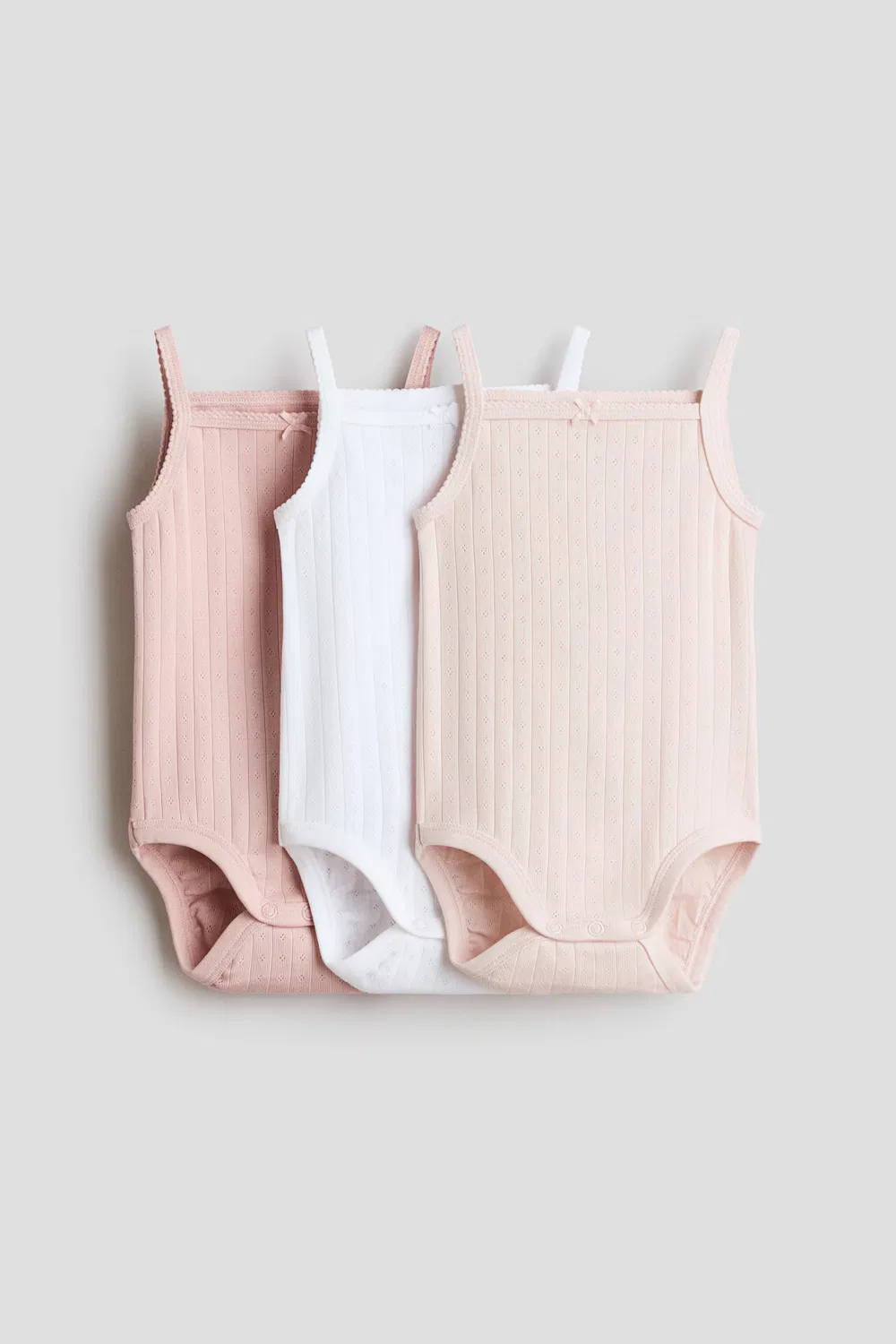 Комплект из 3 боди без рукавов H&M, Helles Mattrosa/Beige