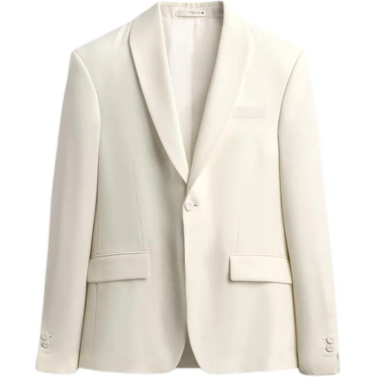 Мужской деловой костюм с белым воротником, Raw White, ZARA