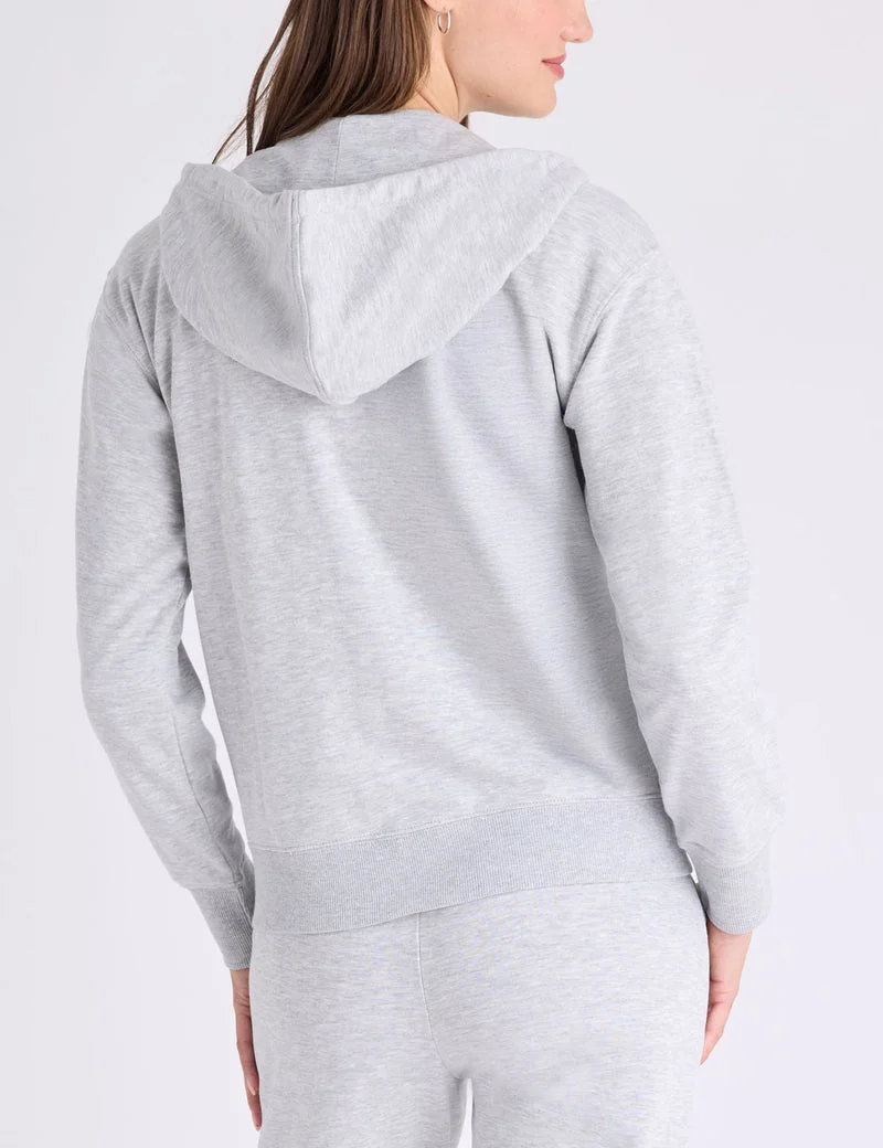 Женское худи U.S. Polo Assn. French Terry Full Zip, светло-серый — фото 2