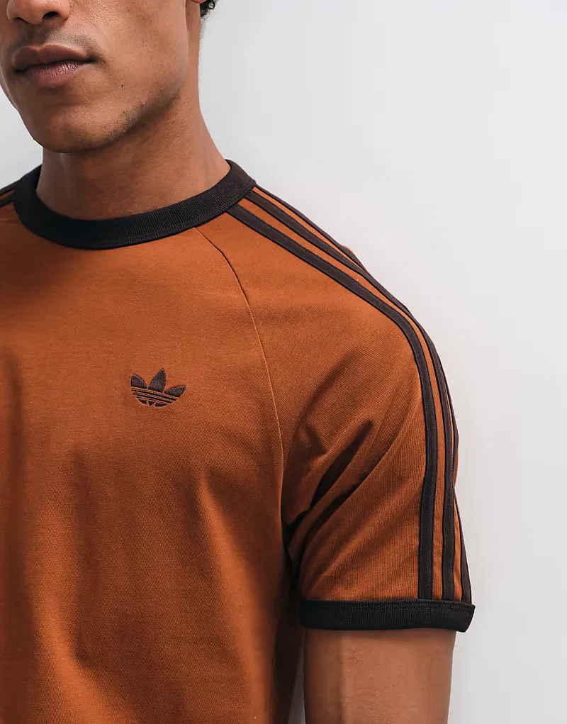 Футболка Adidas Originals с тремя полосками, ярко-оранжевого — фото 2