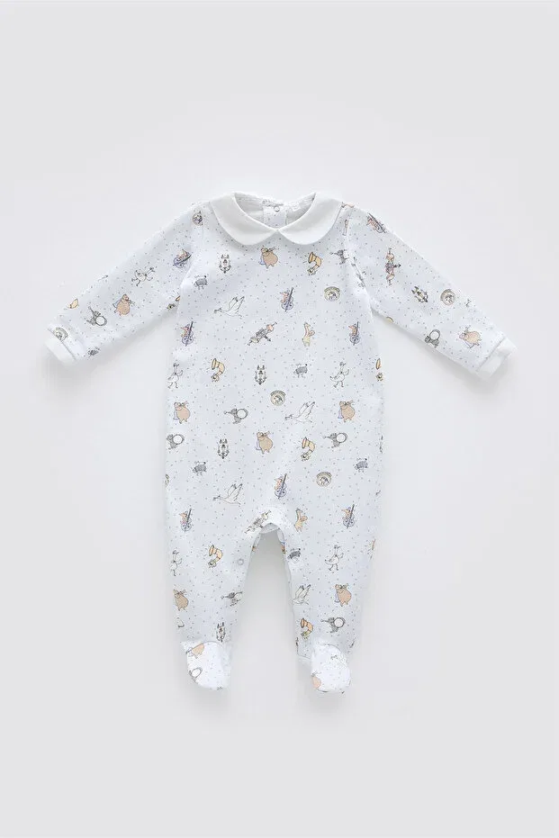 Детский комбинезон для девочек хлопковый 100% cotton baby romper - theatre Atelier Babbi, Blue