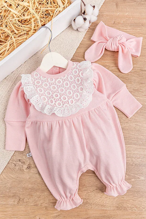 Детский комбинезон для девочек хлопковый Babymod, Salmon