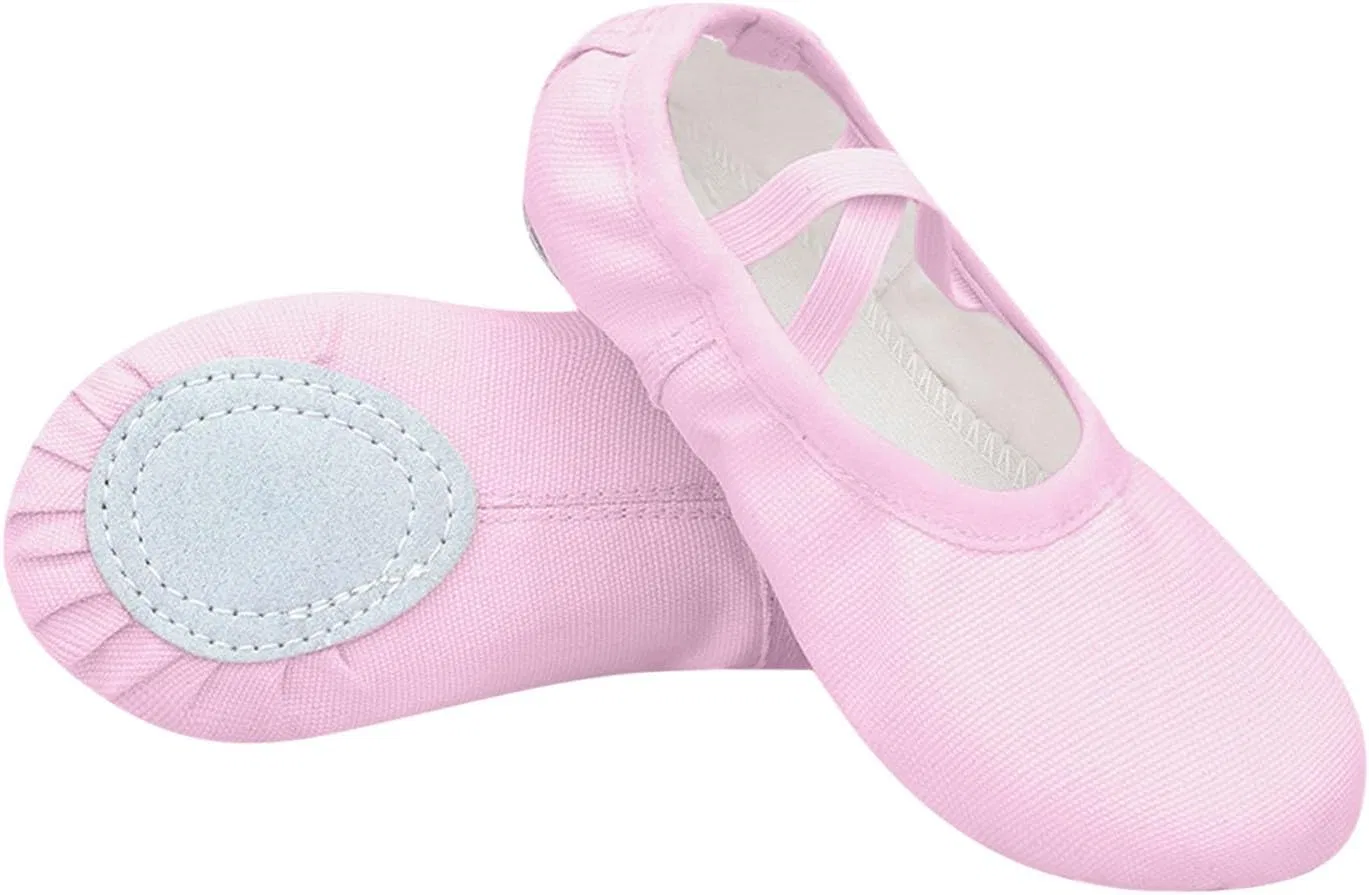 Детские балетки для девочек с мягкой подошвой Canvas Ballet Shoes, Pink