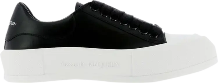Кроссовки Alexander McQueen Wmns Deck Plimsoll Black White, черный