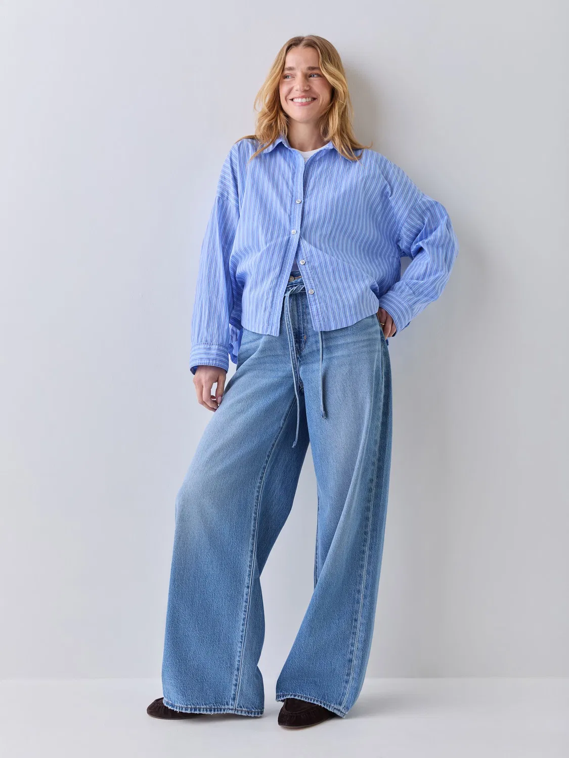 Джинсы прямого кроя, широкие Levi's, синие
