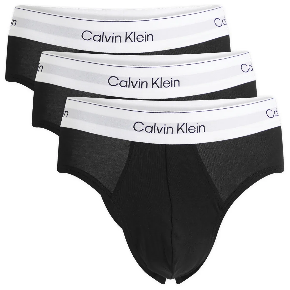 Комплект трусов-слипов с фирменным поясом Icon Cotton Stretch Calvin Klein, Black & White