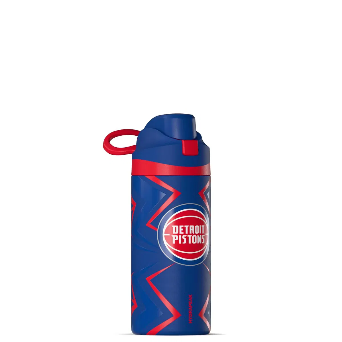 Детская бутылка для воды 20 унций (591 мл) с кнопочной крышкой HydraPeak x NBA Detroit Pistons Oasis HydraPeak, Detroit Pistons — фото 3