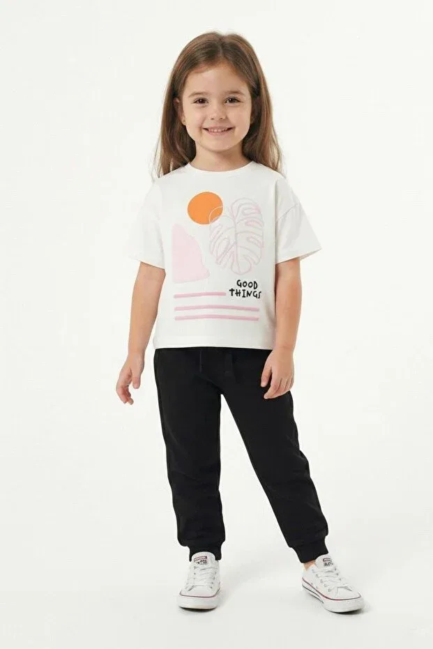 Детская футболка с принтом Good things printed Miababy, Pink — фото 2