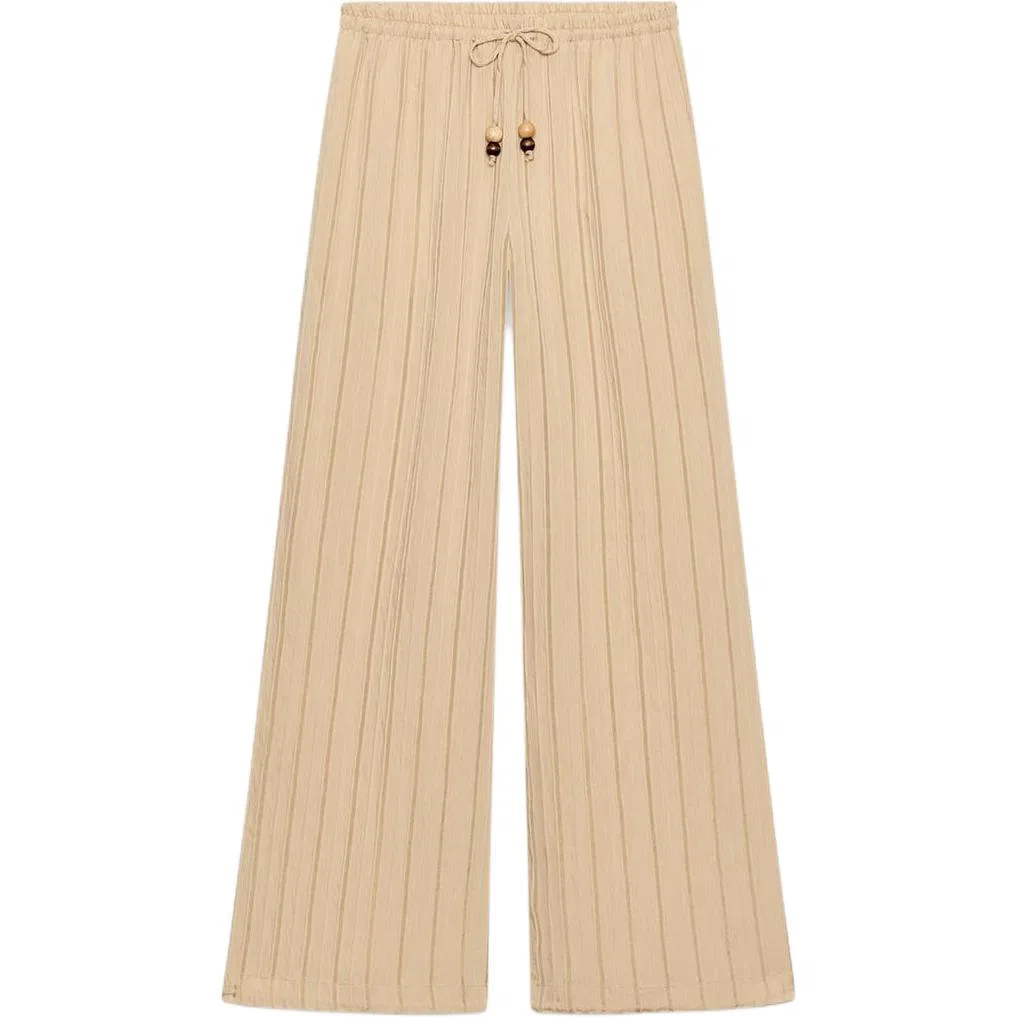 Женские брюки свободного кроя с широкими штанинами Sand ZARA, Sand