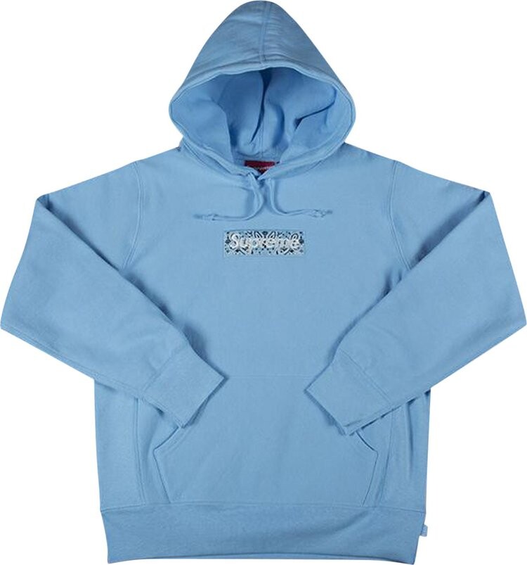Толстовка Supreme Bandana Box Logo Hooded Sweatshirt 'Light Blue', синий — фото 2