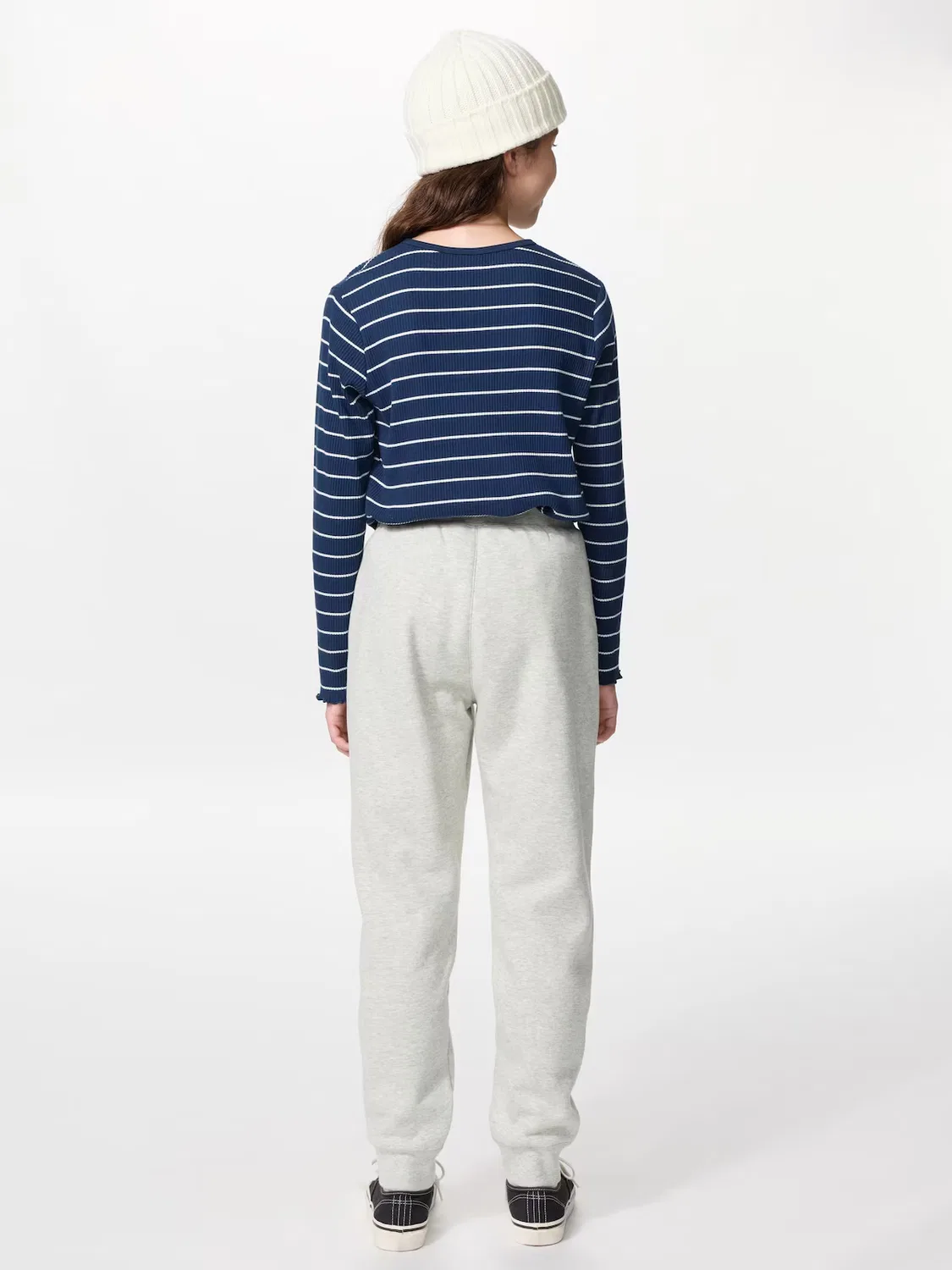 Штаны Uniqlo Боа, спортивные, светло-серый — фото 3