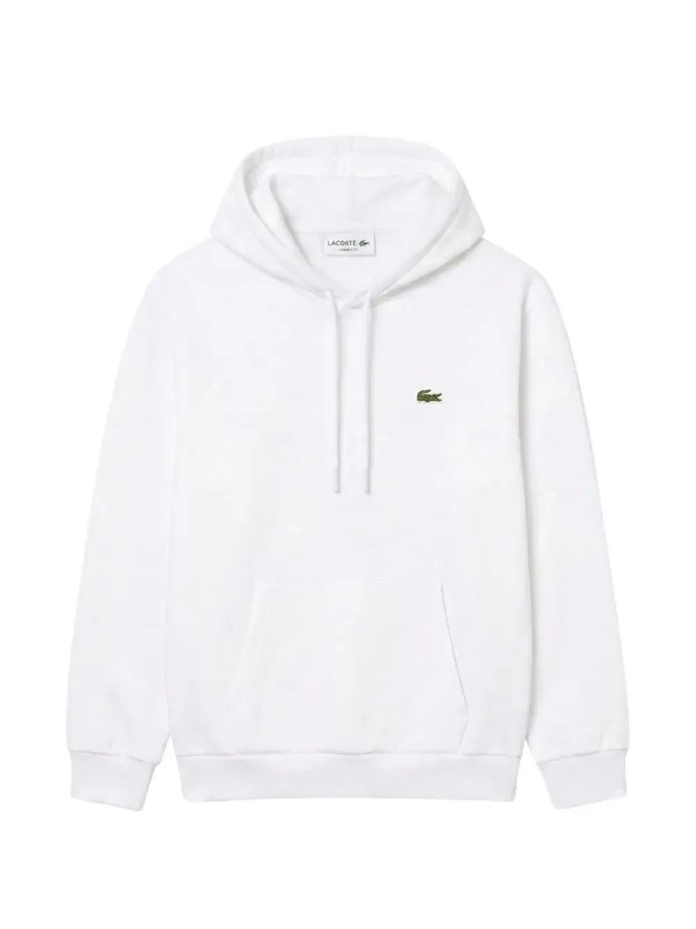 Худи с логотипом на нашивке и шнурком Lacoste, белый