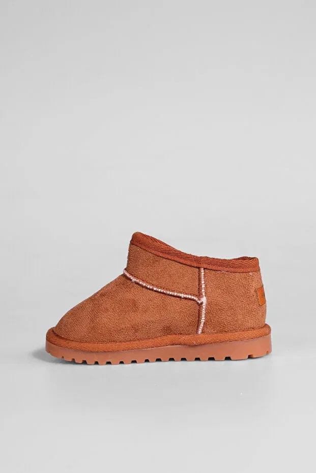 Детские ботинки для девочек на плоском ходу Kodiak buttoned boots Panpan, Tan Color — фото 3