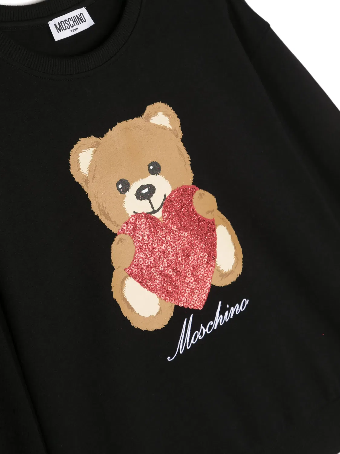 Толстовка с принтом Мишки Тедди Moschino, черный — фото 2