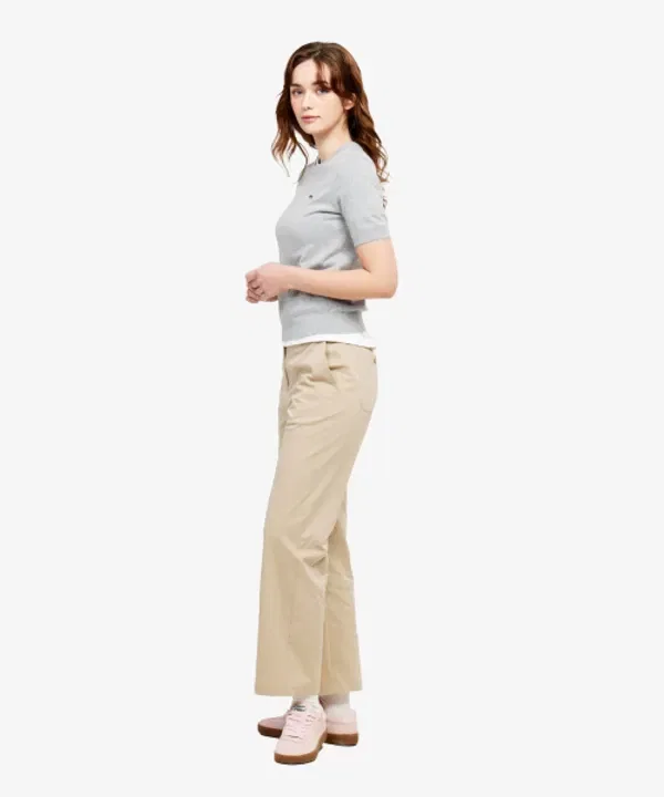 Свитер Lacoste женский базовый, круглый вырез, короткий рукав — фото 4
