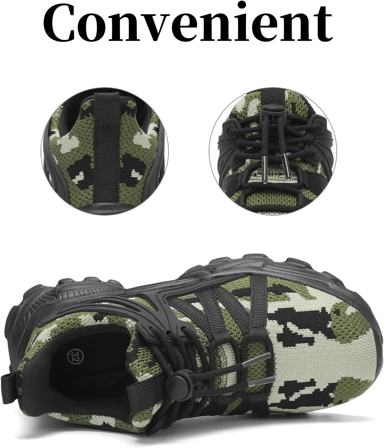 Детские кроссовки для бега с легким верхом Xingfujie, Camouflage Green — фото 3