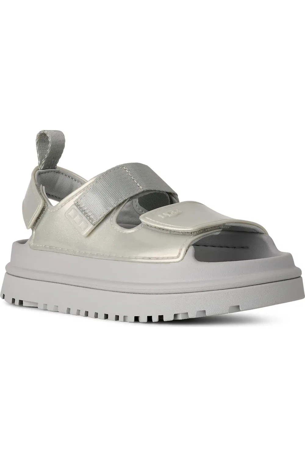 Сандалии детские платформа глиттер Goldenglow UGG, Silver