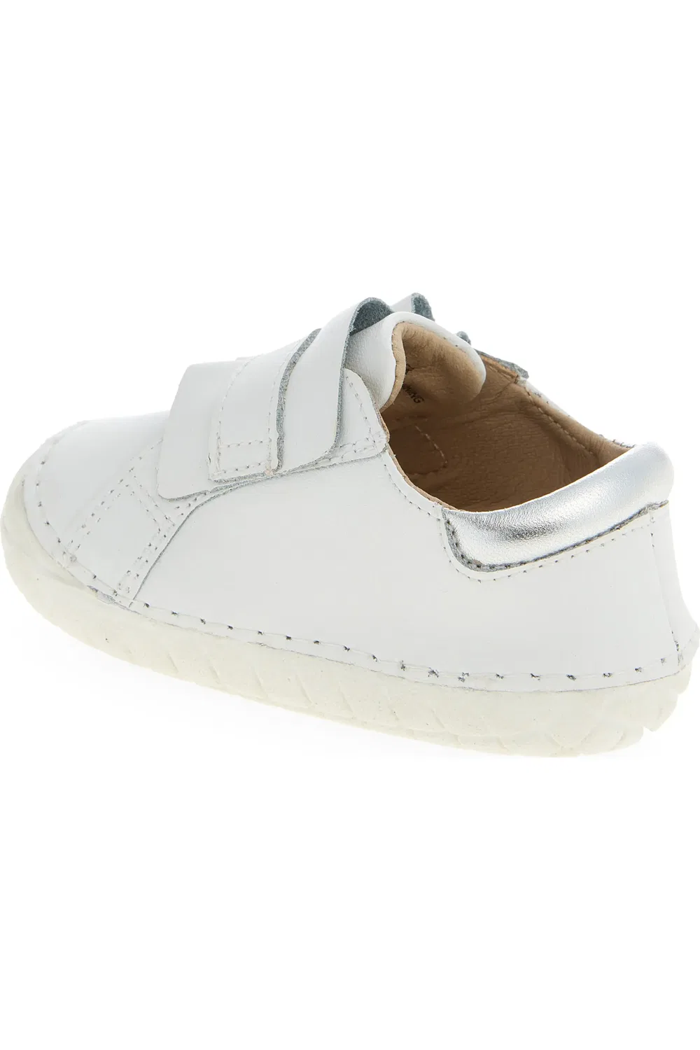 Детские кроссовки с рюшами Ruffle Strap Leather Sneaker OLD SOLES, Snow/Silver — фото 2