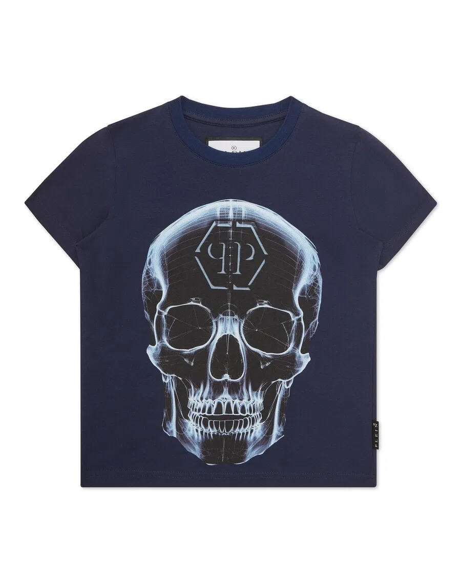 Футболка Philipp Plein «Череп» светло-голубого и темно-синего цвета