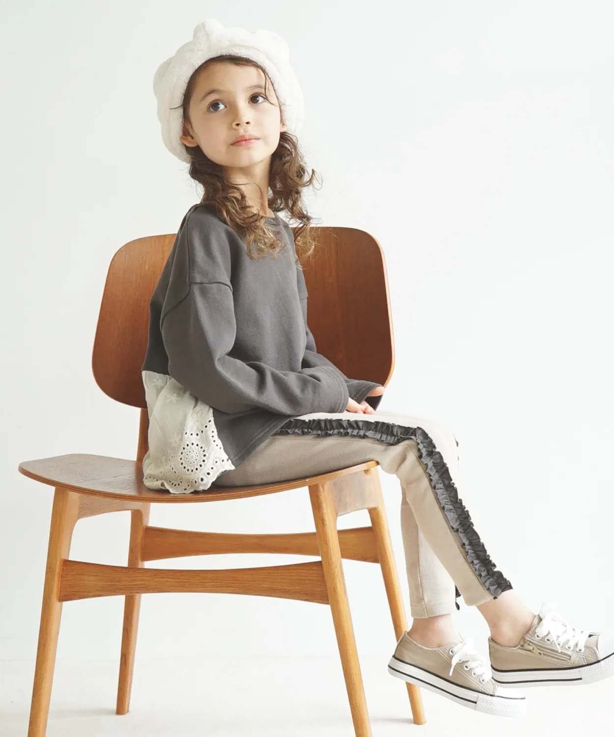 Свитшот с кружевной спинкой ever closet, хлопок, серый