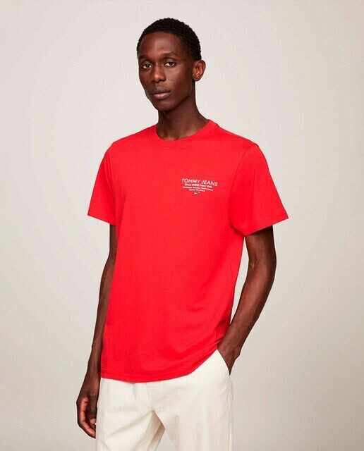

Мужская футболка узкого кроя с короткими рукавами Tommy Jeans, красный