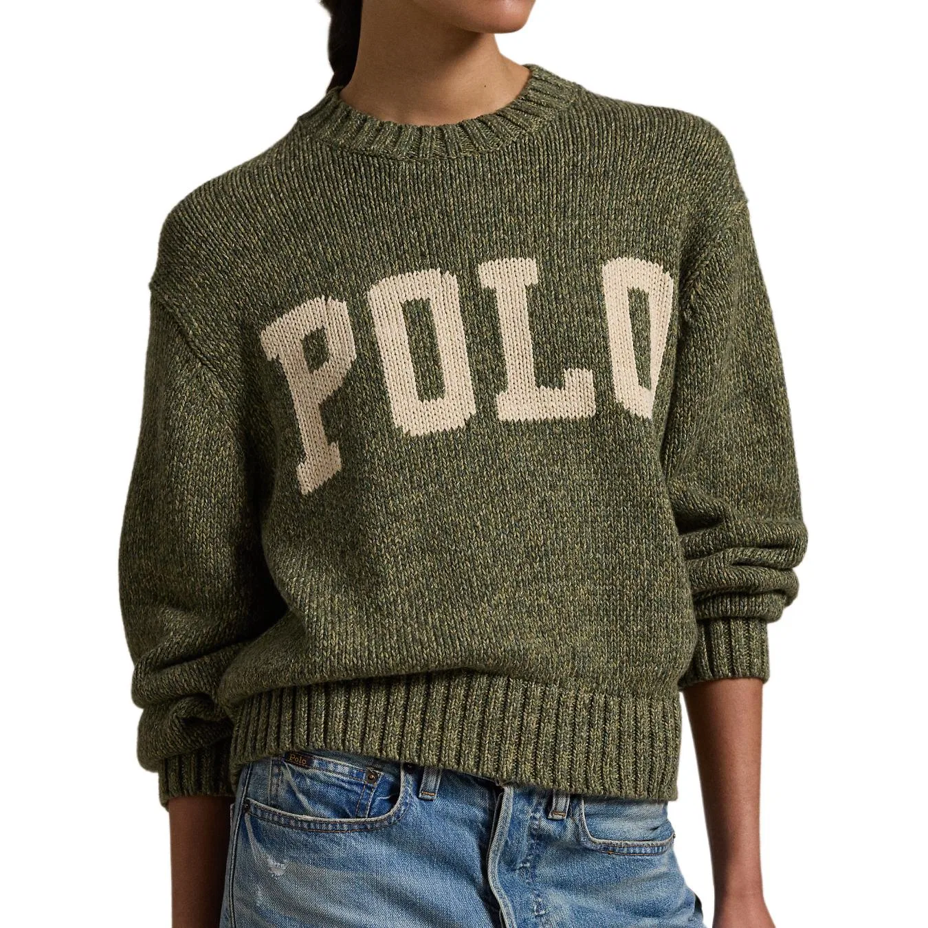Женский свитер свободного кроя Sage Green Polo Ralph Lauren — фото 4