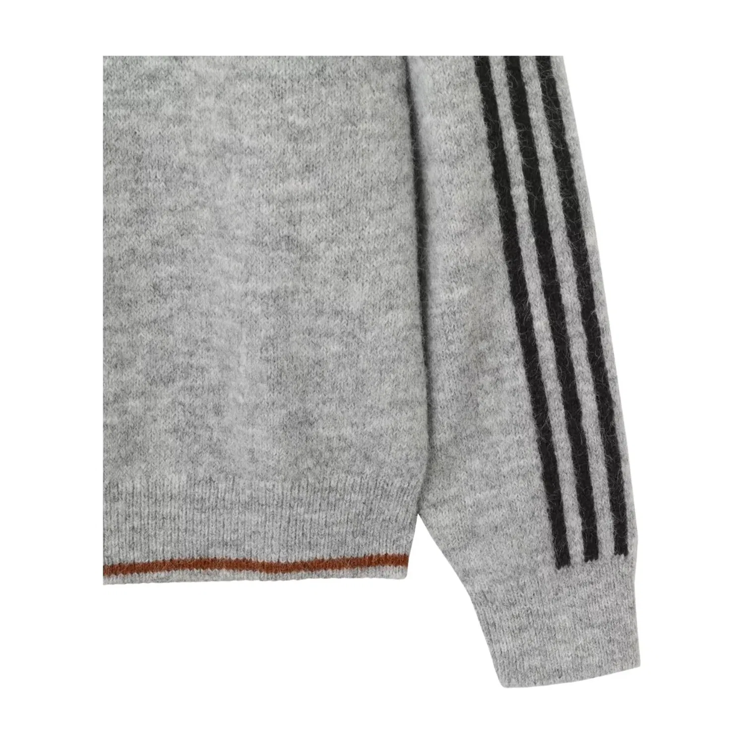 Мужская футболка Three Stripes Fluffy Knit Sweatshirt Asia Sizing 'Medium Grey Heather' adidas, Medium Grey Heather — фото 4