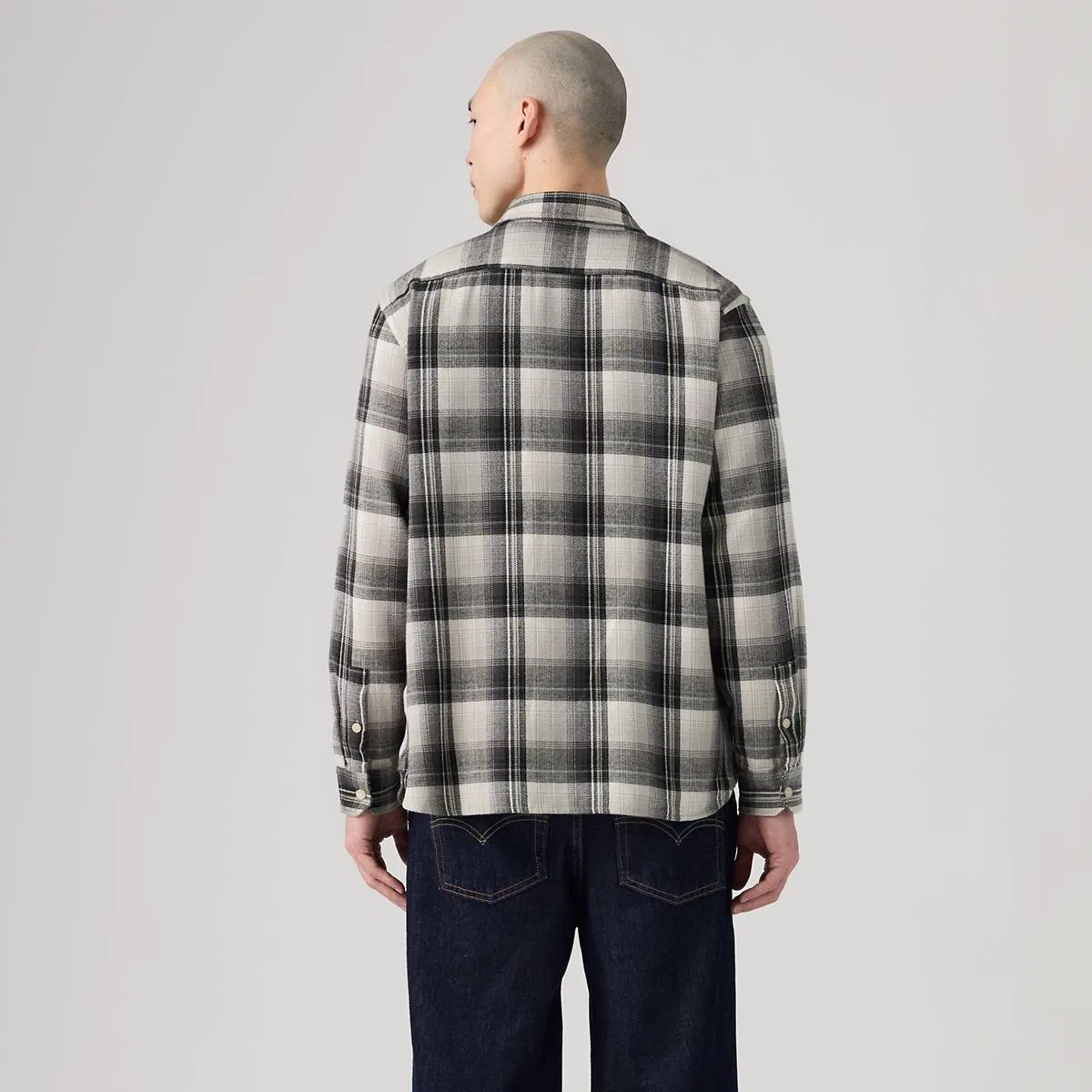 Фланелевая рубашка Jackson расслабленный работник Levi's, Emil Plaid Ghost Gray - Grey — фото 4