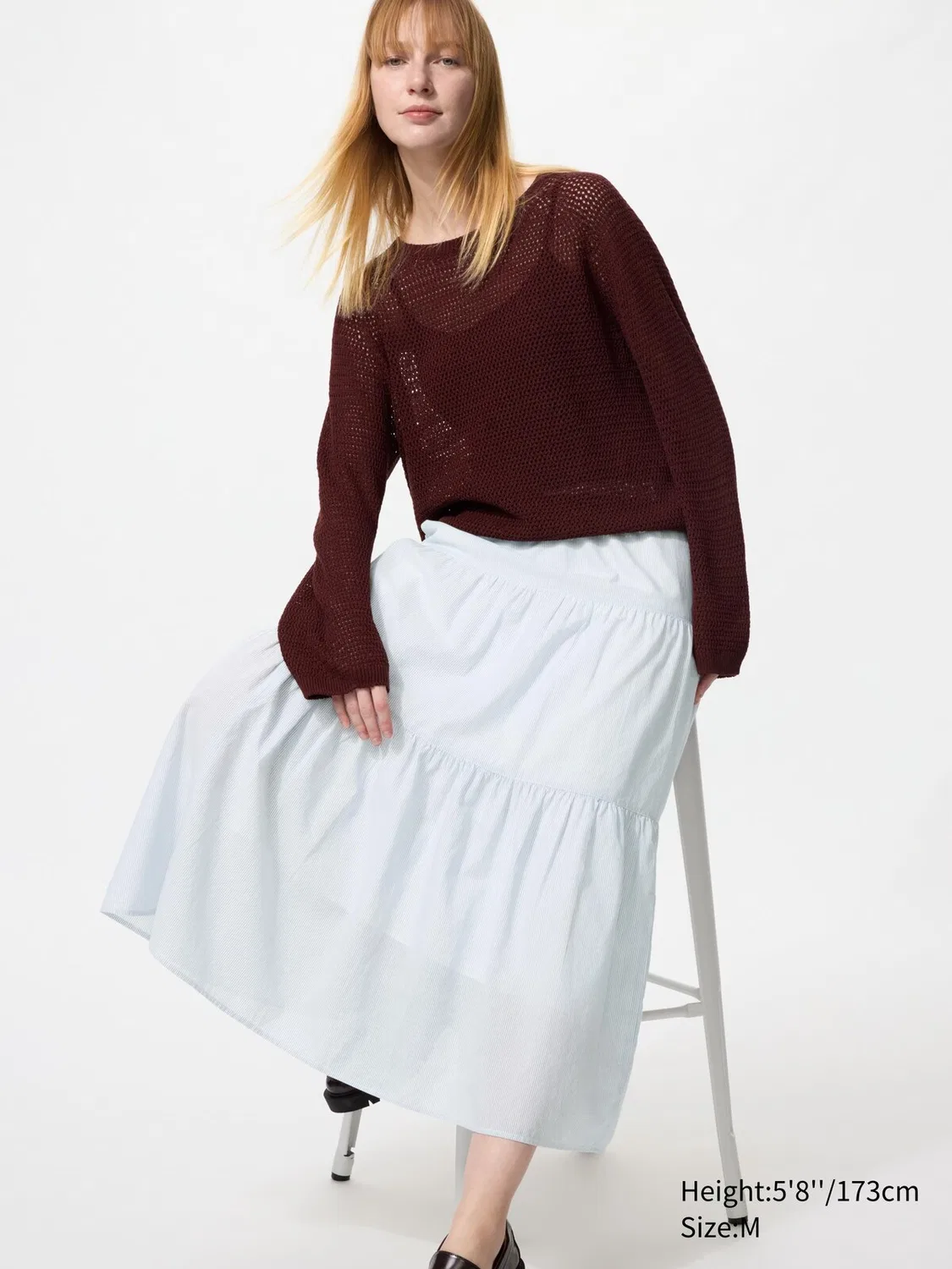 Юбка Uniqlo, макси, полосатая