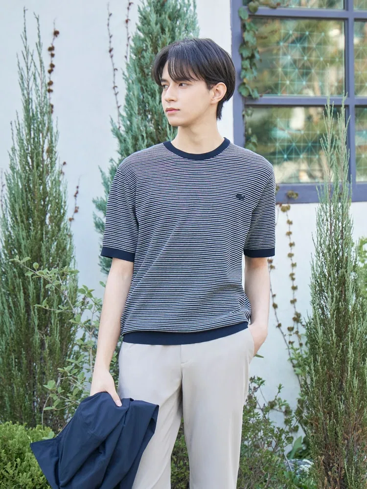 Пуловер с полосками LACOSTE, Navy