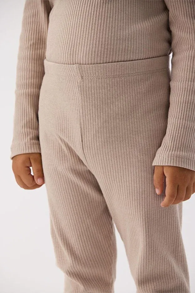 Детские леггинсы для девочек однотонные Nebbati Basic, Beige — фото 3